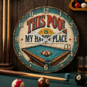 This Pool Is My Happy Place Large Clock