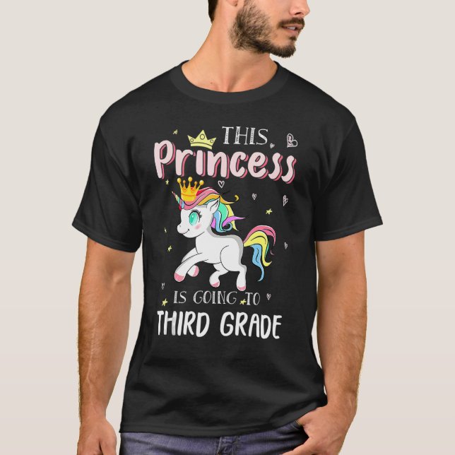This Princess Is Going To 3rd Grade Unicorn   Girl T-Shirt (Front)