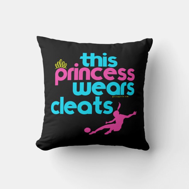 This Princess Wears Cleats - Golly Girls Cushion (Front)