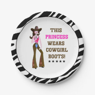 This Princess Wears Cowgirl Boots! Paper Plate