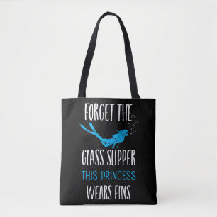 This Princess Wears Fins Blue Tote Bag