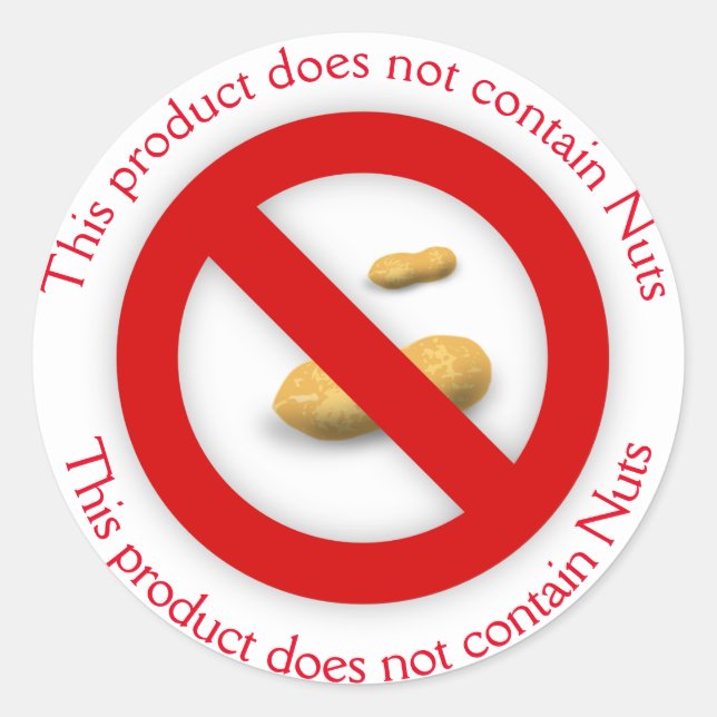 This Product Does not Contain Nuts  Classic Round Sticker (Front)