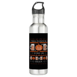 This Pumpkin Runs On Beer Funny Ugly Halloween 710 Ml Water Bottle