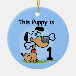 This Puppy 1st Birthday T shirts and Gifts Ceramic Ornament