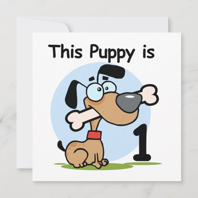This Puppy 1st Birthday T shirts and Gifts Invitation (Front)