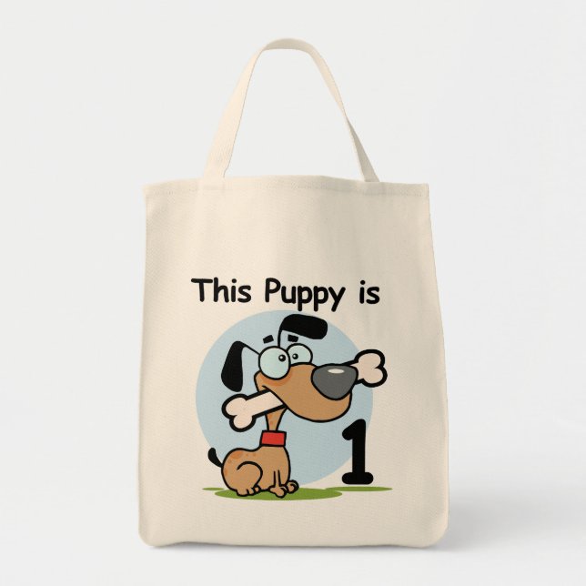 This Puppy 1st Birthday T shirts and Gifts Tote Bag (Front)