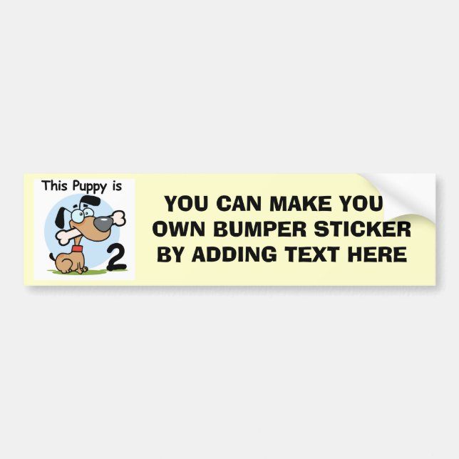 This Puppy 2nd Birthday T shirts and Gifts Bumper Sticker (Front)