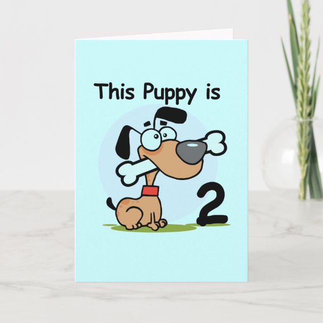 This Puppy 2nd Birthday T shirts and Gifts Card (Front)
