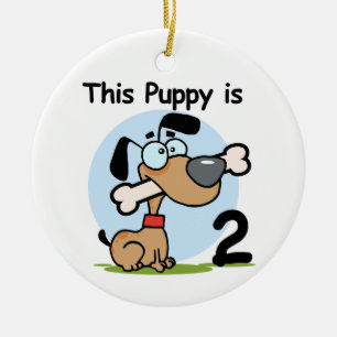 This Puppy 2nd Birthday T shirts and Gifts Ceramic Ornament