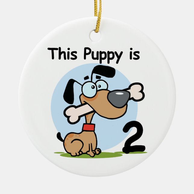 This Puppy 2nd Birthday T shirts and Gifts Ceramic Ornament (Front)