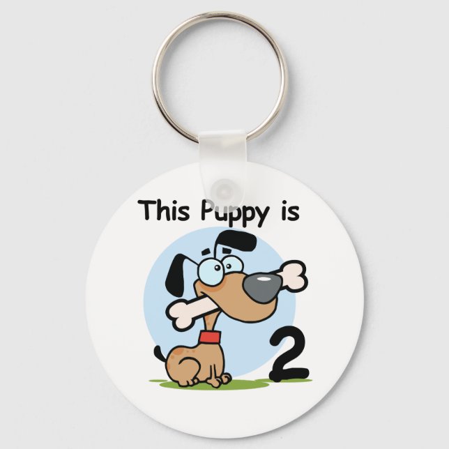 This Puppy 2nd Birthday T shirts and Gifts Key Ring (Front)