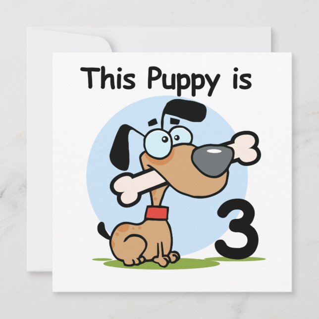 This Puppy 3rd Birthday T-shirts and Gifts Card (Front)