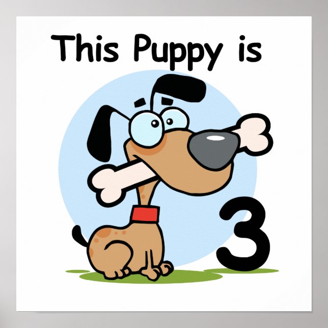 This Puppy 3rd Birthday T-shirts and Gifts Poster (Front)