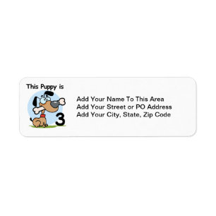 This Puppy 3rd Birthday T-shirts and Gifts Return Address Label