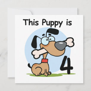 This Puppy 4th Birthday Tshirts and Gifts Card