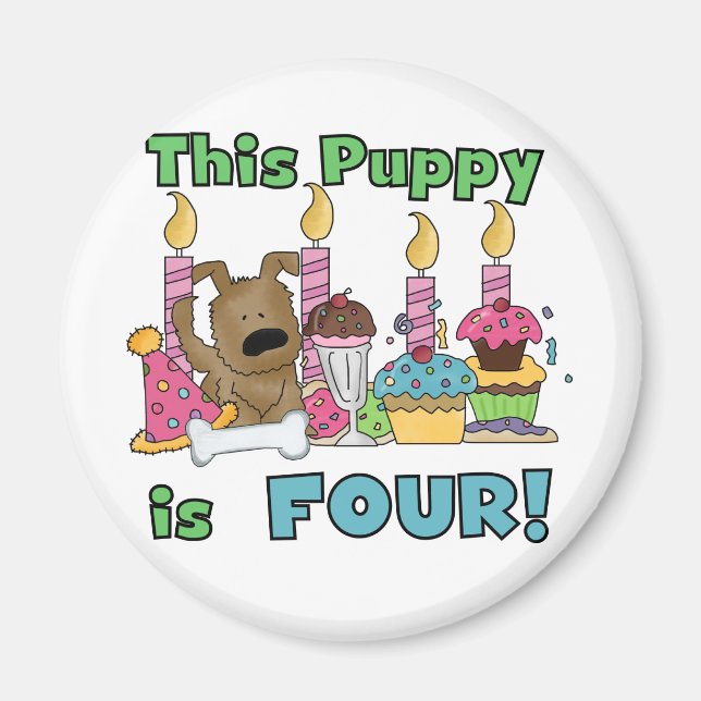 This Puppy is Four Tshirts and Gifts Magnet (Front)