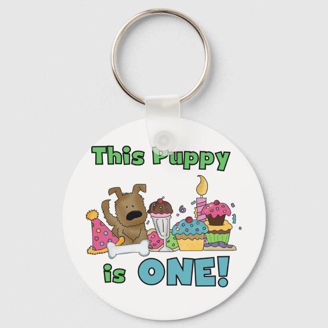 This Puppy is One Tshirts and Gifts Key Ring (Front)