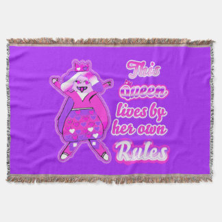 This queen lives by her own rules throw blanket