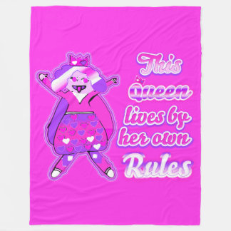 This queen never follow the rules purple fleece blanket