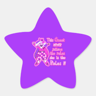 This queen never follows the rules purple star sticker