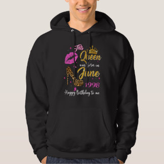 This Queen Was Born In June 1998 24th Birthday Leo Hoodie