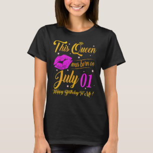 This Queen Was Born On July 01 Birthday High Heel T-Shirt