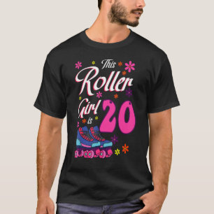 This Roller Girl Is 20 Roller Skates Bday Skating  T-Shirt