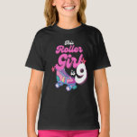 This Roller Girl Is 9 Roller Skating Gift Idea T-Shirt<br><div class="desc">This Roller Girl Is 9 Roller Skating Gift Idea For 9 Years Old Her Daughter 9th Birthday Party Anniversary Celebration From Mum Dad Brother</div>