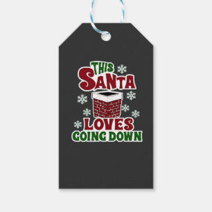 This Santa Loves Going Down Christmas Naughty Xmas Gift Tags