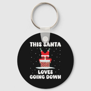 This Santa Loves Going Down Funny Christmas Adult Key Ring