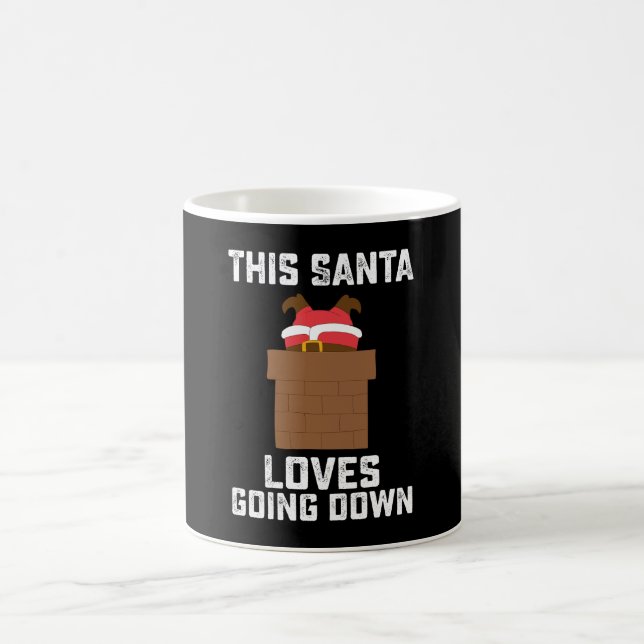 This Santa Loves Going Down Funny Christmas Coffee Mug (Center)