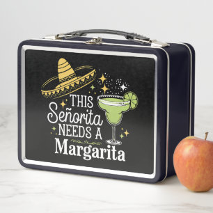This Senorita Needs A Margarita Cinco De Mayo Metal Lunch Box