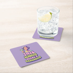 This Señorita Needs a Margarita Retro  Square Paper Coaster