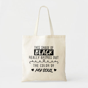 This shade of black really brings out the colour o tote bag