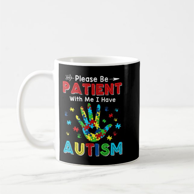 This shirt feature autism puzzle pieces makes the  coffee mug (Left)