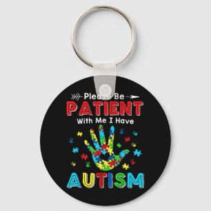 This shirt feature autism puzzle pieces makes the key ring