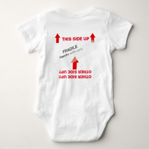 "THIS SIDE UP" Baby Handling Instructions Humourou Baby Bodysuit