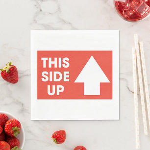 This Side Up Sign Napkin