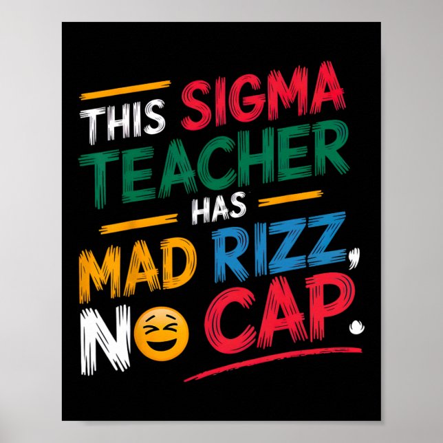 This Sigma Teacher Has Mad Rizz  Poster (Front)
