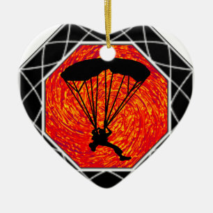 THIS SKYDIVING SET CERAMIC TREE DECORATION