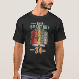 This Smart Guy Is Getting 34 Retro Chess 34th Birt T-Shirt