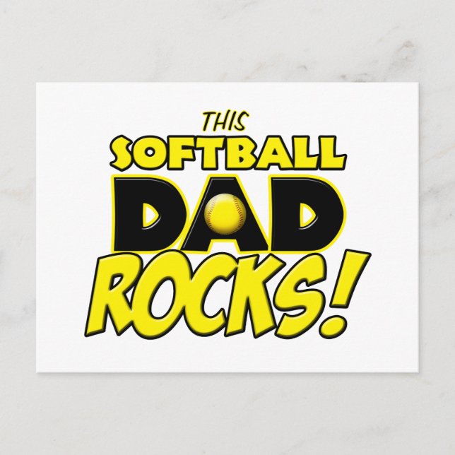 This Softball Dad Rocks copy.png Postcard (Front)