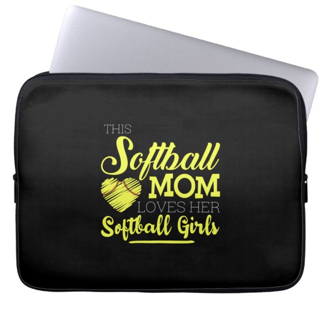 This softball mum loves her Softball Girls Laptop Sleeve (Front)