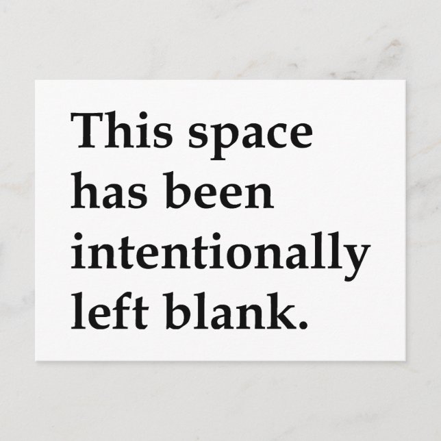 This Space Blank Postcard (Front)