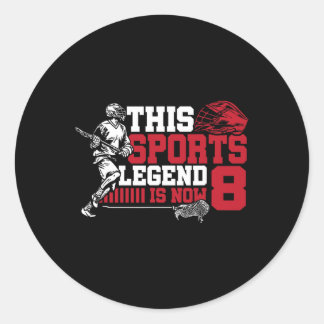 This Sports Legend Is Now 8  Classic Round Sticker