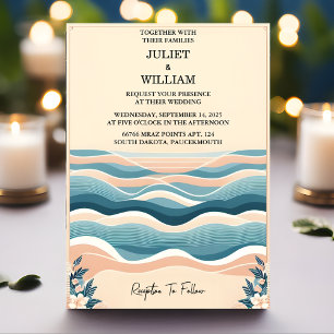 This Spring Summer Ocean Beach Destination Wedding Invitation