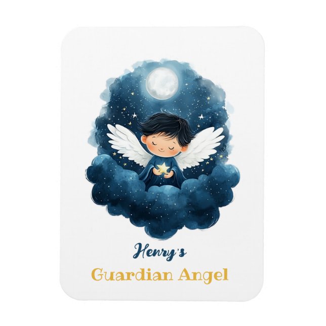 This Starry Night Guardian Angel  Magnet (Vertical)