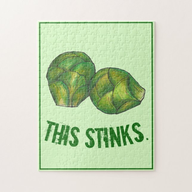 This Stinks Stinky Green Brussels Sprouts Veggie Jigsaw Puzzle (Vertical)