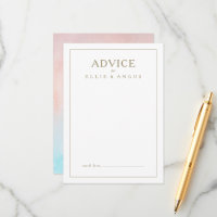 This Summer Sunset Watercolor Wedding Advice Card