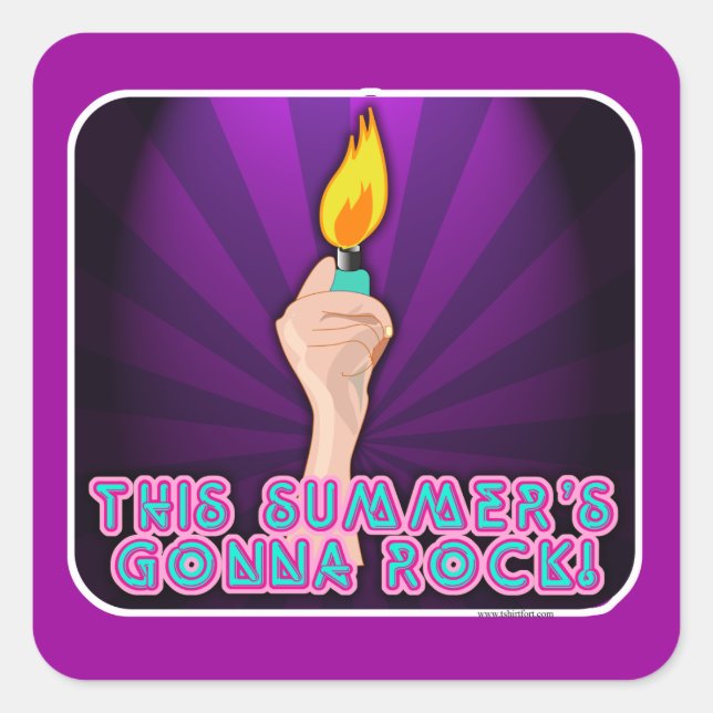 This Summer's Gonna Rock Square Sticker (Front)